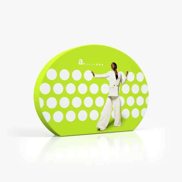 adWall Vario QRing: Reklamevegg med Trykk og enkel montering